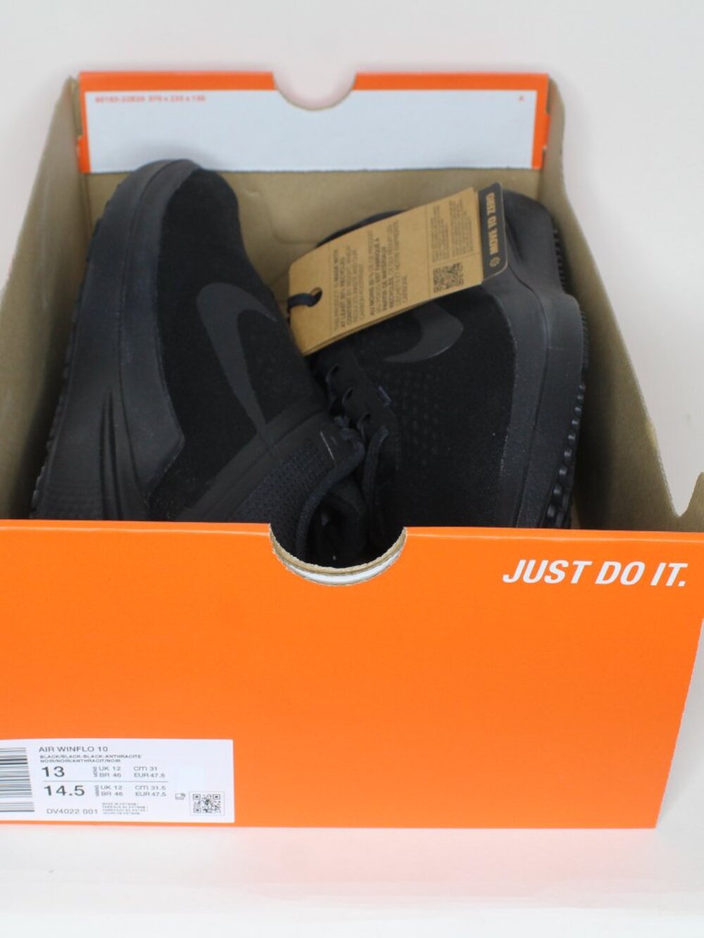 Nike Air Winflo 10 Road Running Shoes Triple Black DV4022-001 Men's Sizes 13 New - Picture 8 of 9